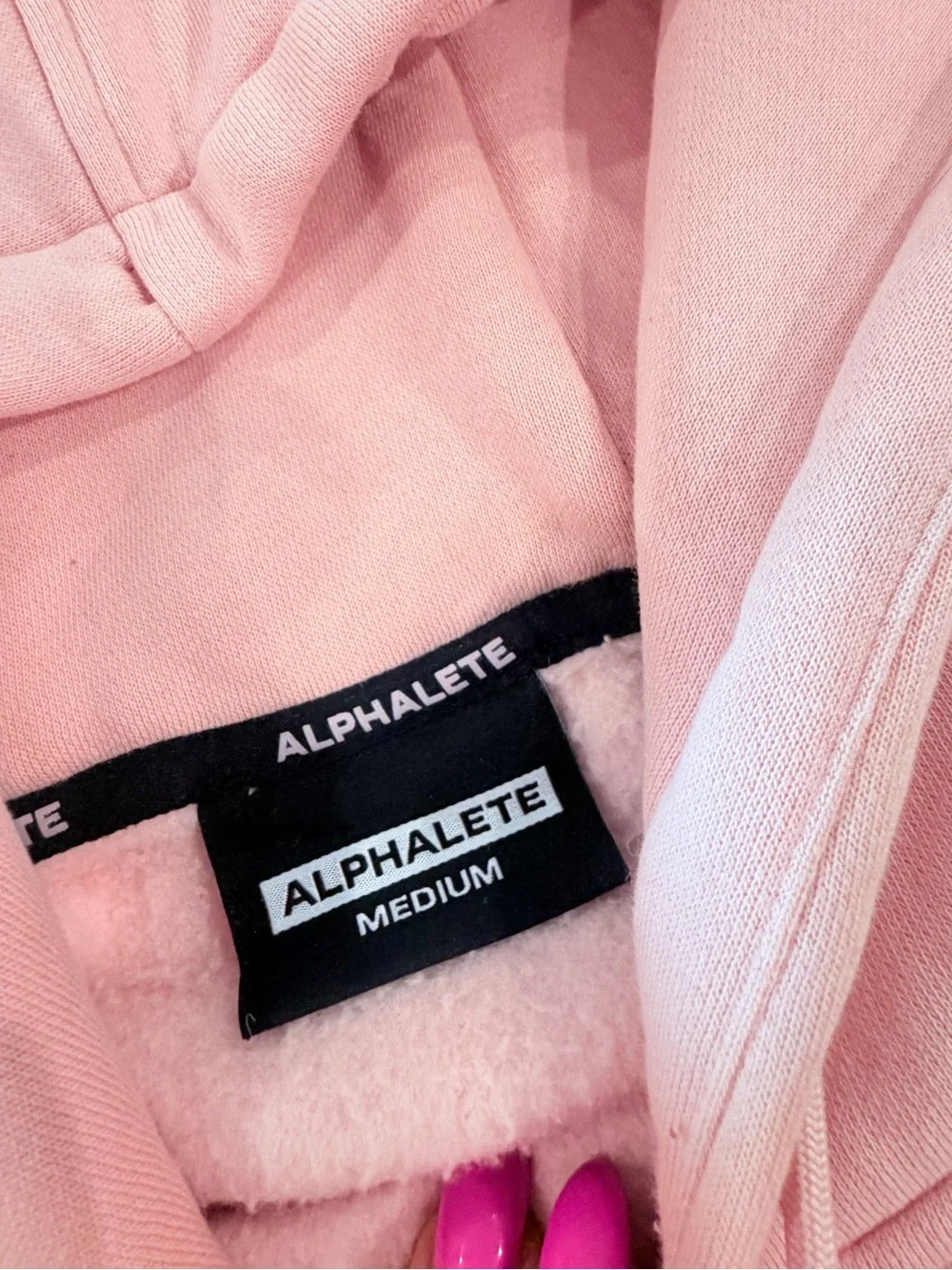 Alphalete Men's Pink Crewneck Hoodie Pullover